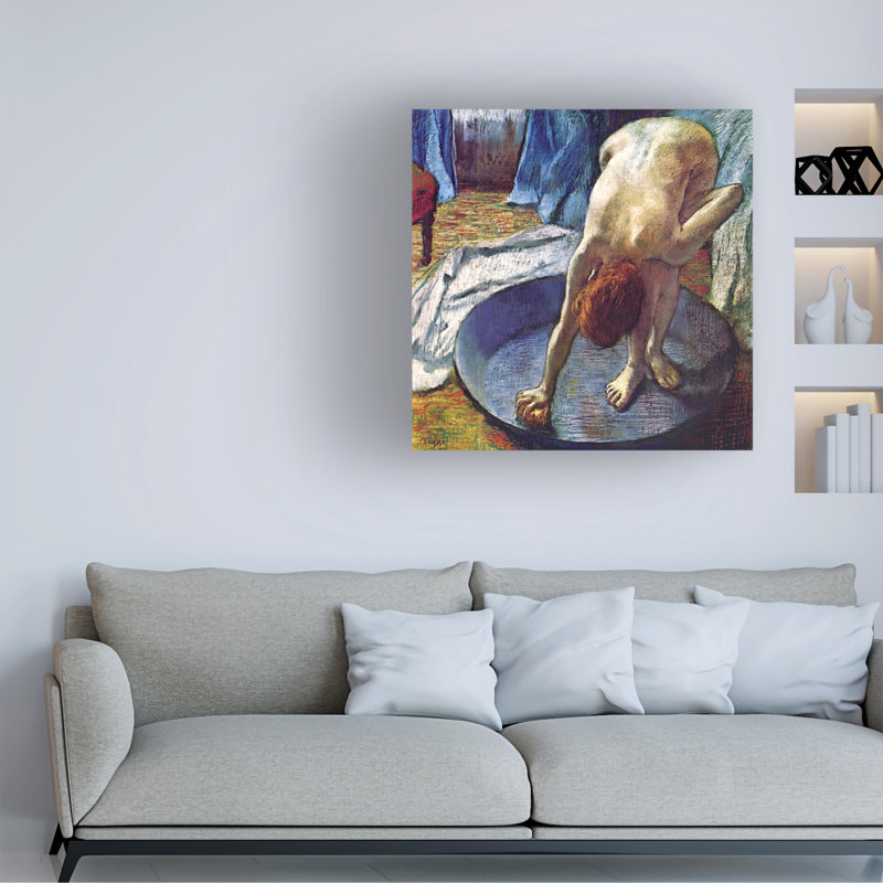 «Frau in Der Bedewanne» par Edgar Degas - peinture sur toile tendue, H 24 po x l 24 po x P 2 po