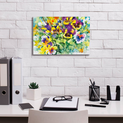Art mural sur toile, "Pansies posant 2 2" par Winston Porter