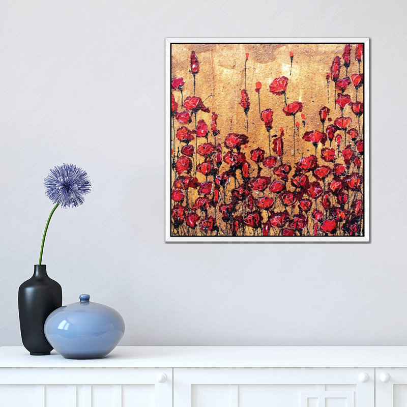 Lovely Summer by Donatella Marraoni - Painting on Canvas, 45.72 cm H x 45.72 cm W, White Framed