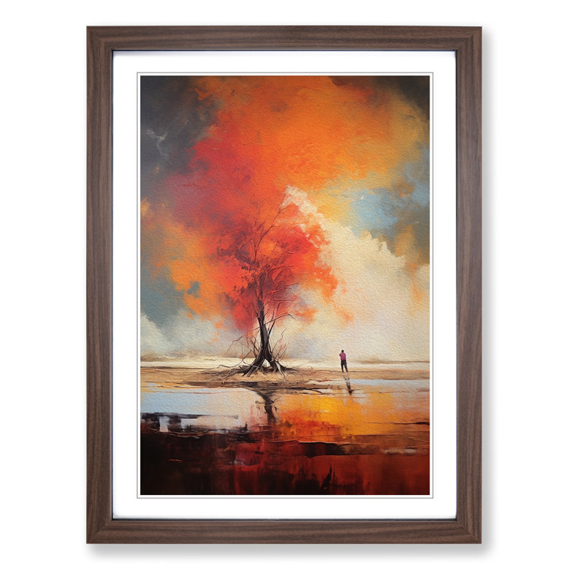 Landscape Gestural No.2 - Framed Print, Walnut, 46cm H x 34cm W x 2cm D