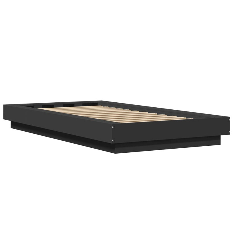 Pasol Bed, Black, European Single (90 x 200cm)
