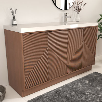 Monterey 59" Freestanding Bathroom Vanity with Reinforced Acrylic Right Sink