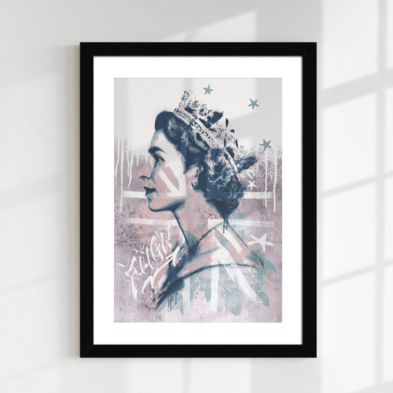 Reign Over Me - Print on Canvas, 91cm H x 61cm W x 5cm D, Matte Black/White Framed
