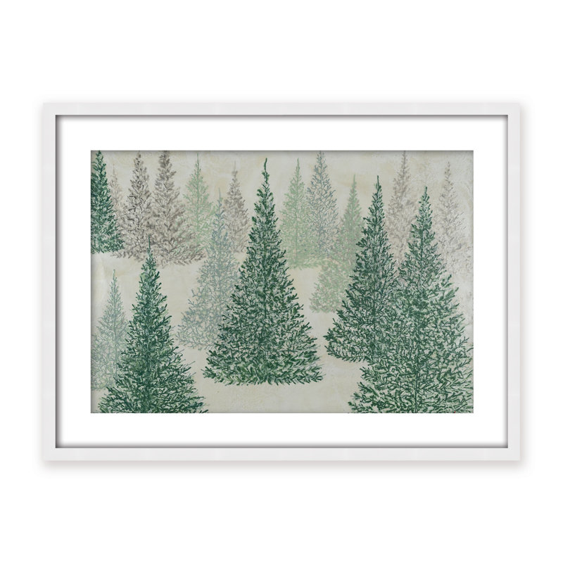 Nature Inspired "Ethereal Pines" Canvas Wall Art By Karen Biery, 16" H x 24" W x 1.125" D, Framed Print, Brown