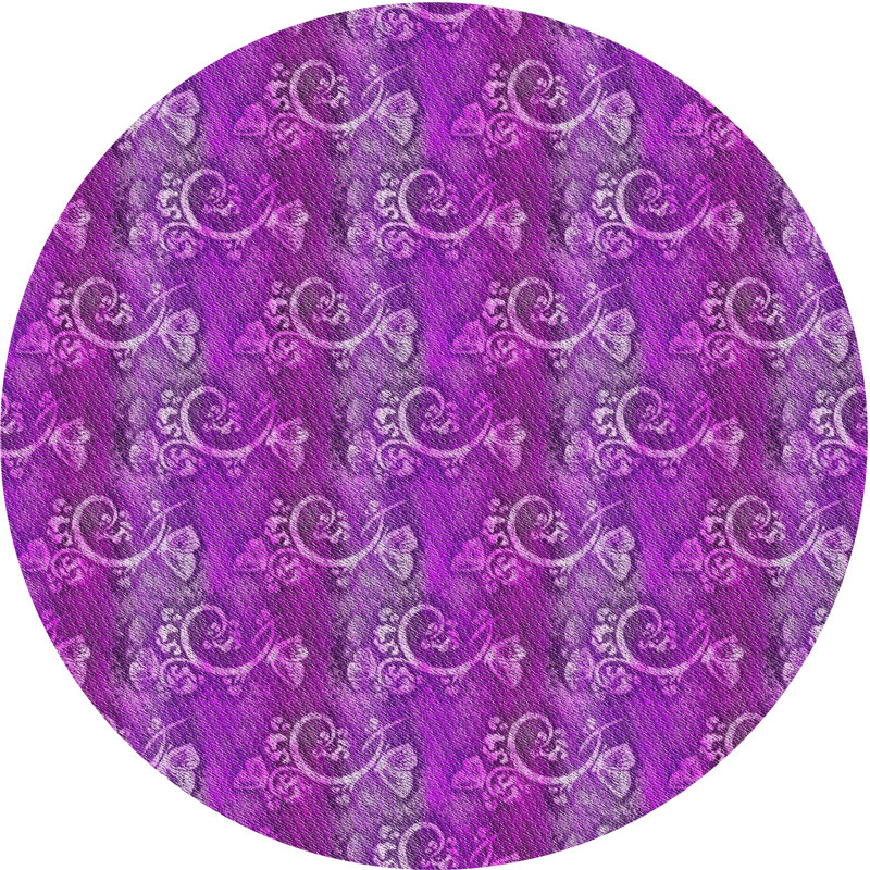 Tapis de zone rose à motif, Rond 6 pi