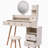 Stylish Vanity Table + Cushioned Stool,Touch Control LED Mirror,Large Capacity Storage Cabinet, 5 Drawers,Fashionable Makeup Furniture