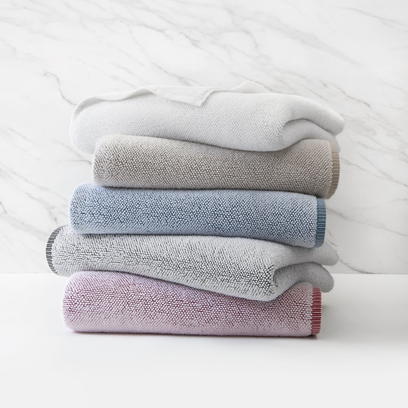Rust Turkish Cotton Hand Towel, White