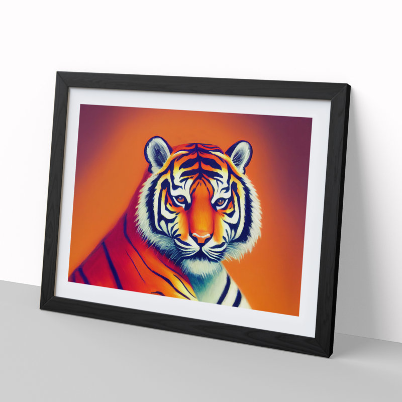 Cosmopolitan Tiger - Framed Print, Black Framed, 46cm H x 64cm W x 2cm D