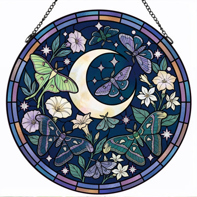 Stained Glass Stained Glass Window Panel，7.8H