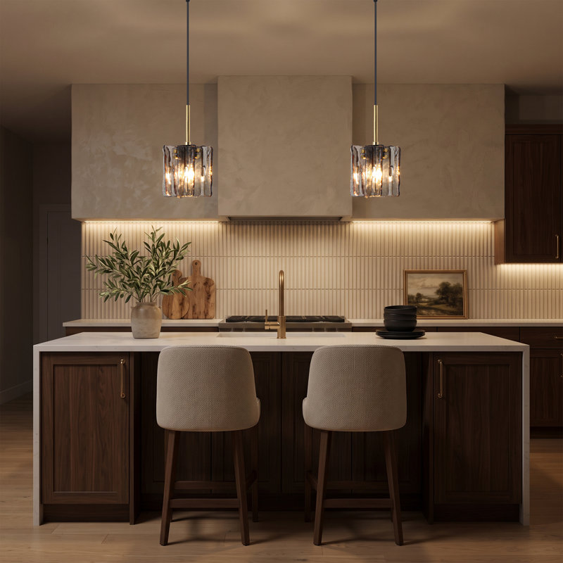 Luminaire suspendu moderne 1 lumière gris fumé avec abat-jour en verre