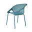 Chaise de salle à manger d'extérieur moderne en plastique et en métal avec dossier en treillis-124215899