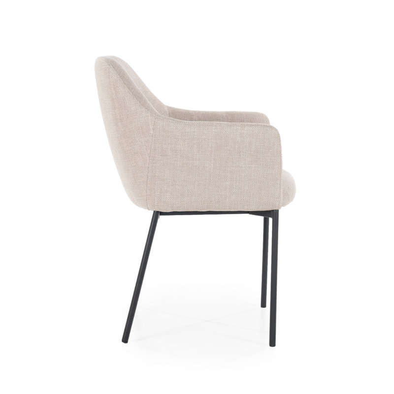 Upholstered Arm Chair, Light Brown