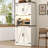 72" Kitchen Pantry With LED Light, Power Outlet And Shelves At Doors.-1377239657