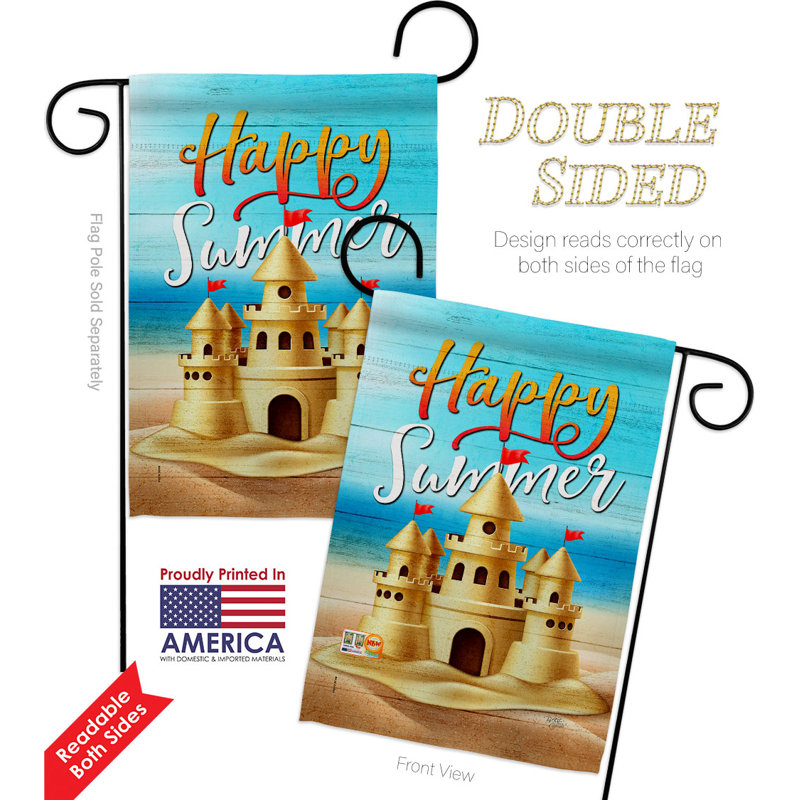 Drapeau de jardin en polyester Sand Castle