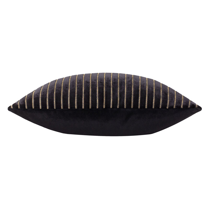 Savoy Stripe Striped Square Throw, Black, Pillow Cover Only - No Insert