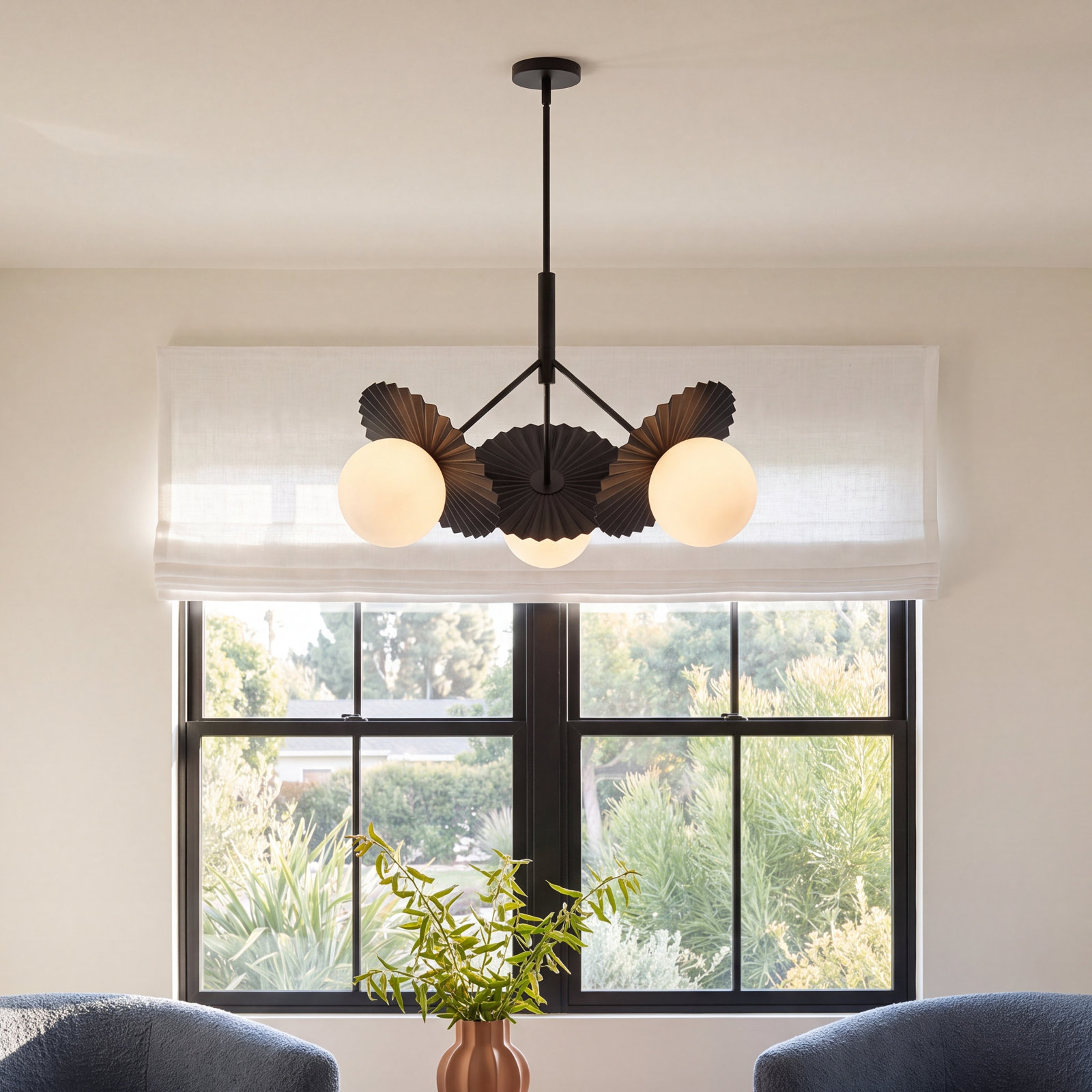Laki 3 - Light Chandelier, 20.88" H x 33.63" W x 33.63" D, Matte Black