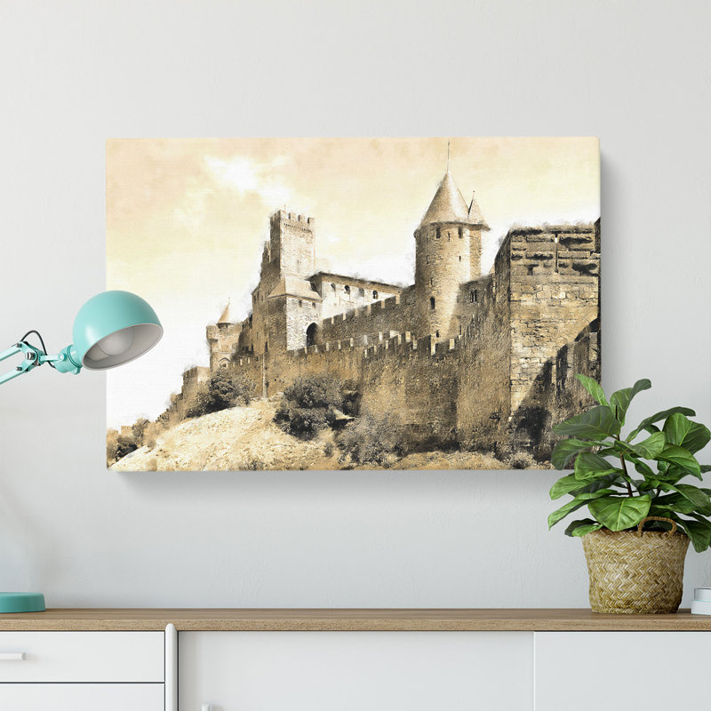 La Cite Citadel In Carcassonne France - Wrapped Canvas Print, 50cm H x 76cm W x 3cm D