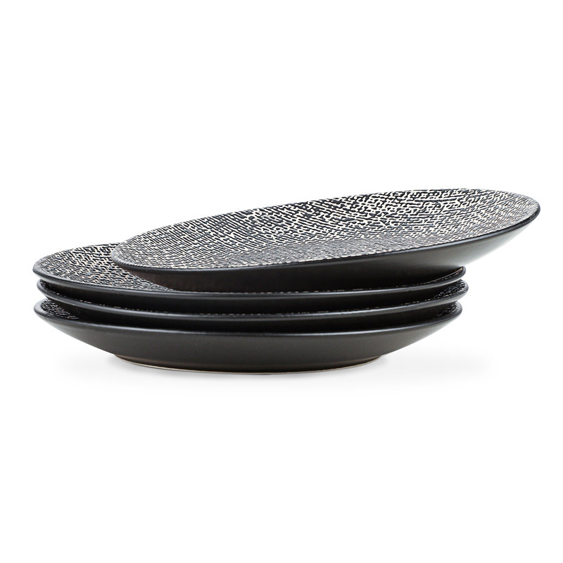Stone Lain Sophie 4-Piece Dinner Plate Set Stoneware, Black
