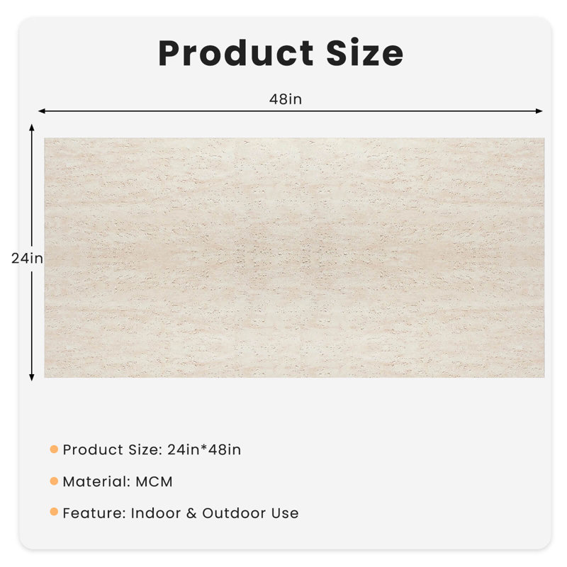 Ensemble de 4 panneaux muraux en simili pierre de 24 po x 48 po, panneaux de revêtement mural flexible en MCM, couvertures de 31 pieds carrés, revêtement mural pliable, pour salon, chambre à coucher, foyer, cuisine, bureau, décor de fond d'hôtel, jaune travertin