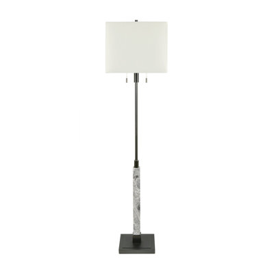 62.5" Metal Floor Lamp With White Shade