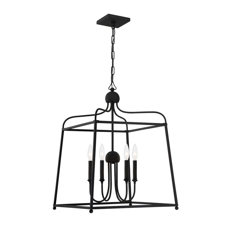 Kyrii 4 - Light Dimmable Lantern Square / Rectangle Chandelier, 102.5" H x 21.5" W x 21.5" D