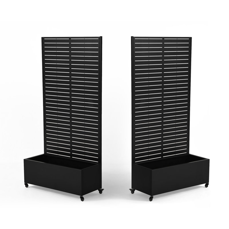 Boîte à fleurs en métal avec treillis Delaney, H 70,8 po x l 35,5 po x P 15,7 po