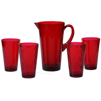 Certified International Diamond 5-Piece Acrylic Assorted Glassware Set