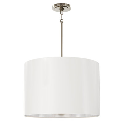 Jack Pendant - 4-Light - Polished Nickel - Matte Daisy With Matte Silver Interior