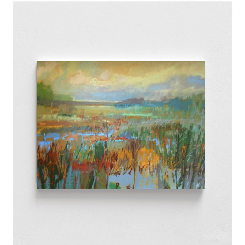 «Marsh In May» par Jane Schmidt, idée de décor de paysage abstrait inspiré du printemps, affiche de style rustique campagnard