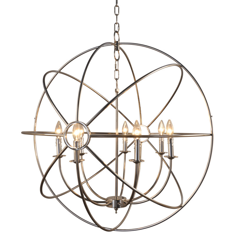 Padilla 7 - Light Globe Chandelier, Nickel Plated