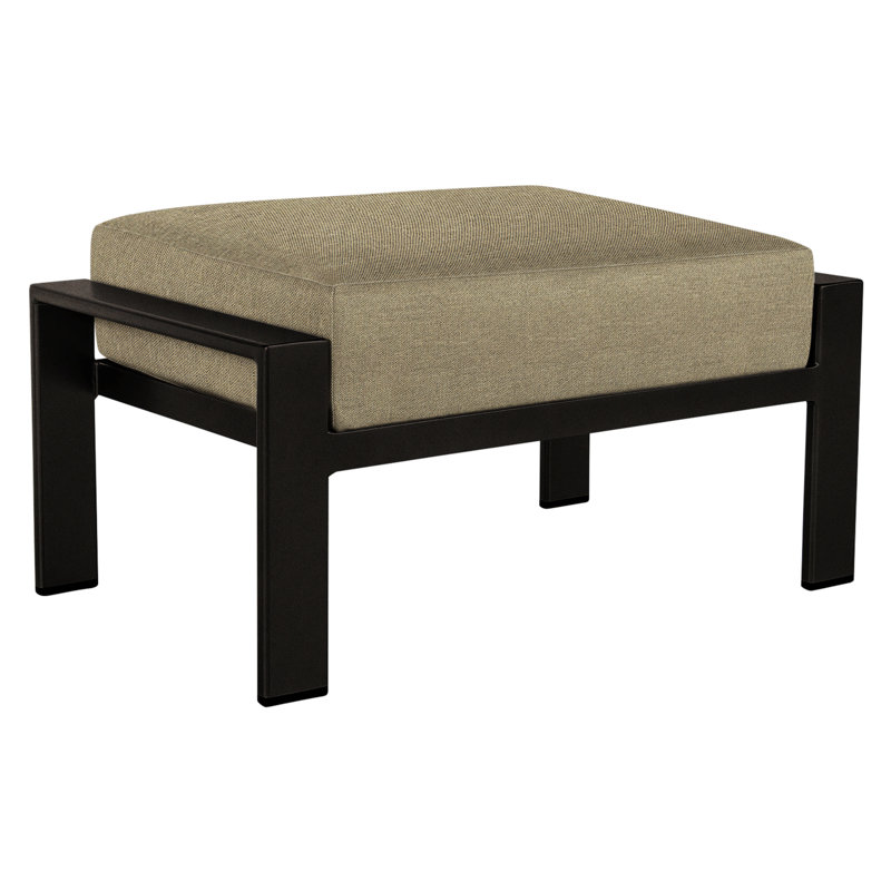 Studio Outdoor Ottoman, Stitches Slate, Carbon Black