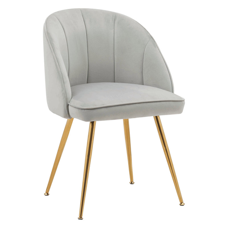 Chaise d'appoint rembourrée en velours Cohen, Gris