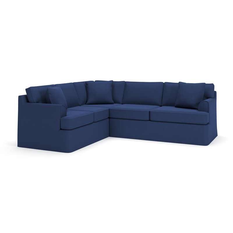 Canapé modulaire 2 pièces Conradina, Orienté à gauche (vu de face), Toile bleu marine Sunbrella®