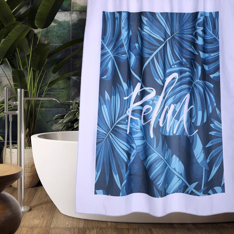 Rideau de douche en polyester avec crochets