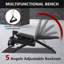 Fauteuil de remise en forme multifonctionnel, banc de musculation réglable pour l'entraînement complet du corps, banc de musculation avec pliage rapide pour la gymnastique à domicile