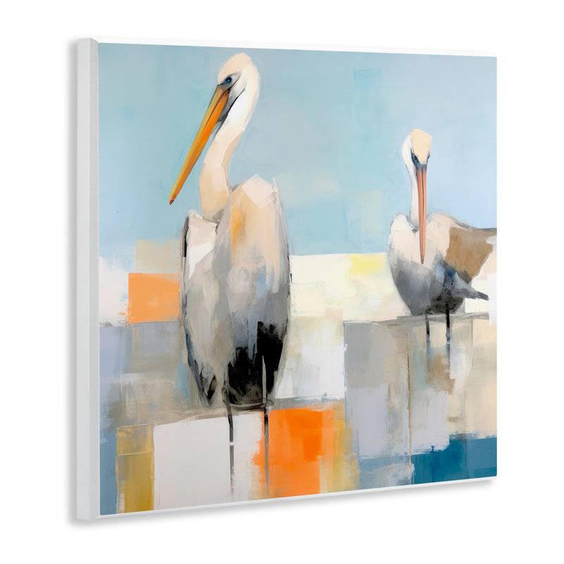 «Nautical Pelicans», art mural abstrait par Irena Orlov