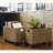Natural Woven Rolling Storage Baskets With Wheels And Dividers, 2-Piece Nesting Set For Under Desk And Home Organization