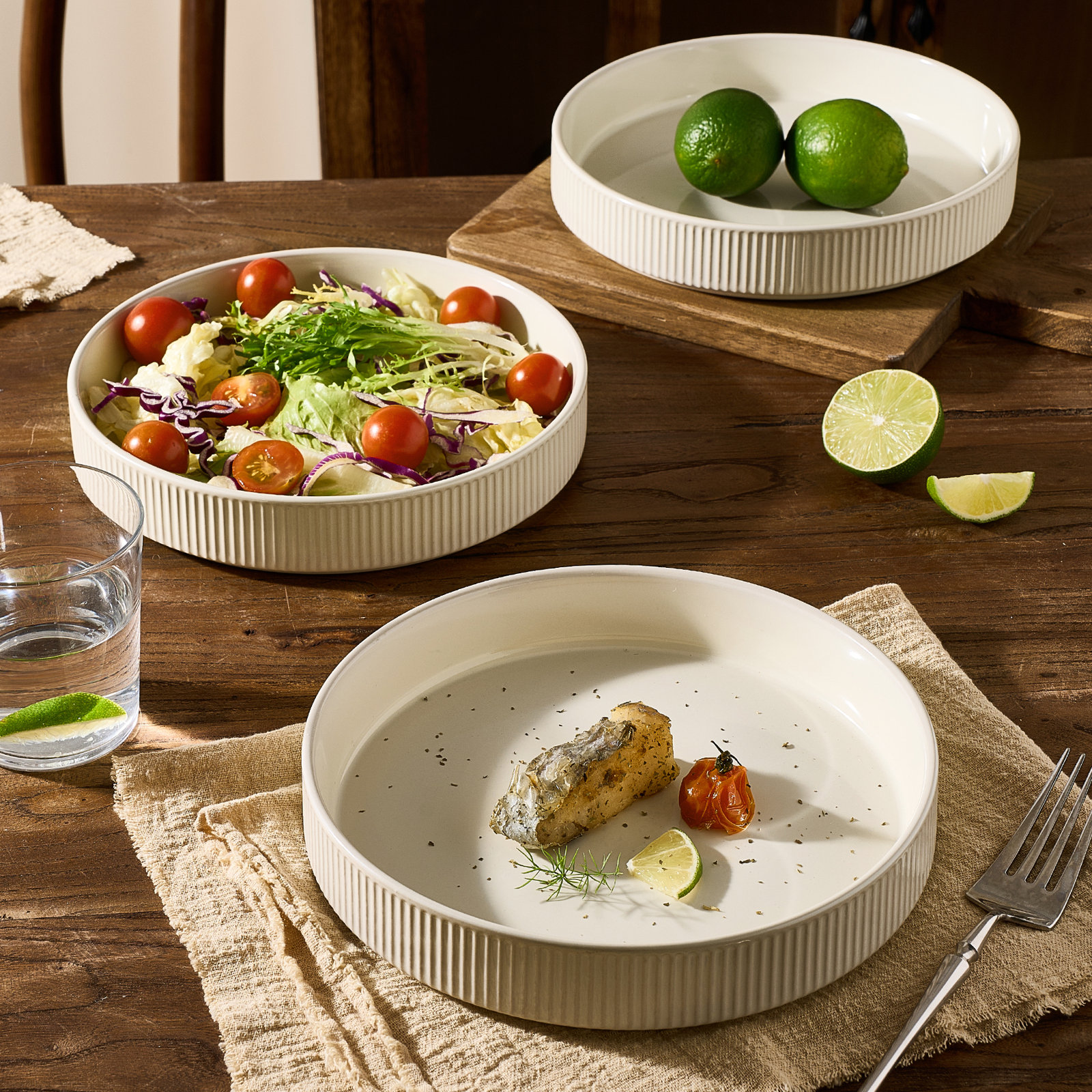 Stoneware Pasta Bowl, Oat