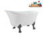 Baignoire de trempage sur pied 51 po en acrylique avec bonde, pattes et plateau en bambou Streamline-72770752-76231167