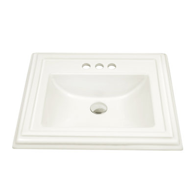 Lavabo de salle de bain rectangulaire encastré avec trop-plein Dekormanceramique