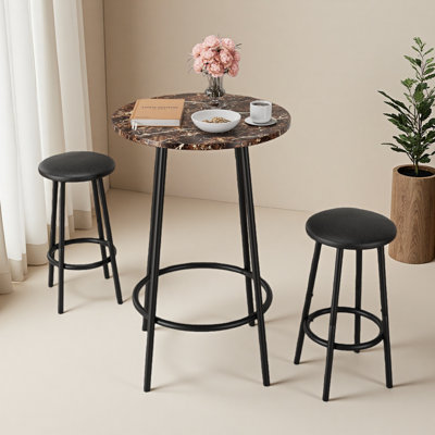 Ensemble de table de bar 3 pièces avec 2 tabourets de bar - table de pub moderne