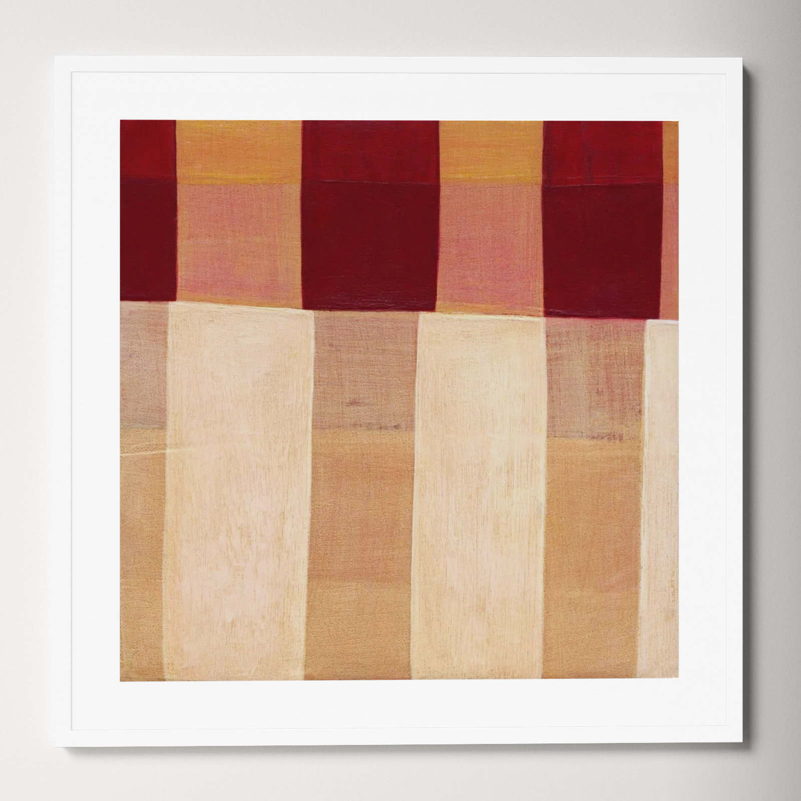 Broken Stripes 1 by Laura Nugent, White, 33" H x 33" W x 1" D