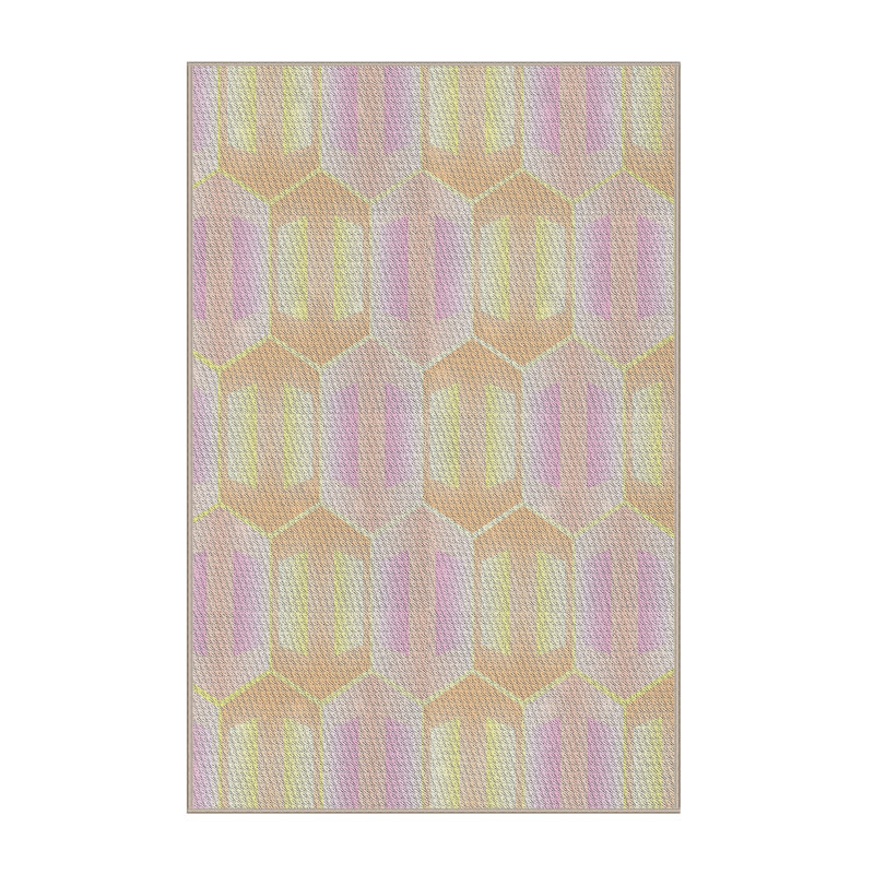Tapis jaune à motif géométrique Koepp, Rectangle 2 pi x 4 pi