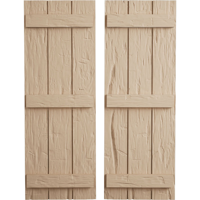 Volets en faux bois rustique à planche et nouettes (par paire), H 72 po x l 16,5 po x P 1 po, 16"