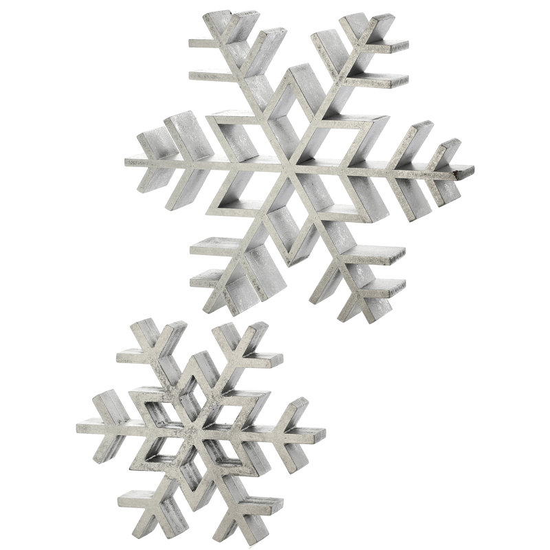 Ensemble de 2 flocons de neige 11,5 po, Argent