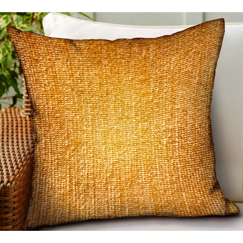 Honey Lust Indoor/Outdoor Pillow Cover & Insert, 16" H x 16" W, Gold, Square