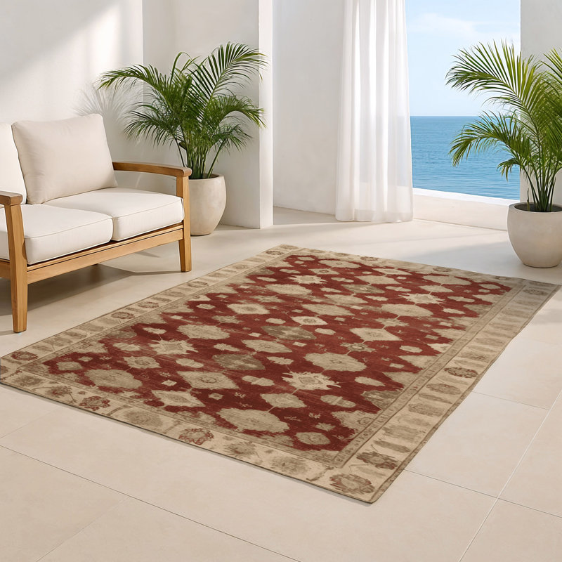 Tapis intérieur et extérieur brun Overdyed, Rectangle 5 pi x 7 pi