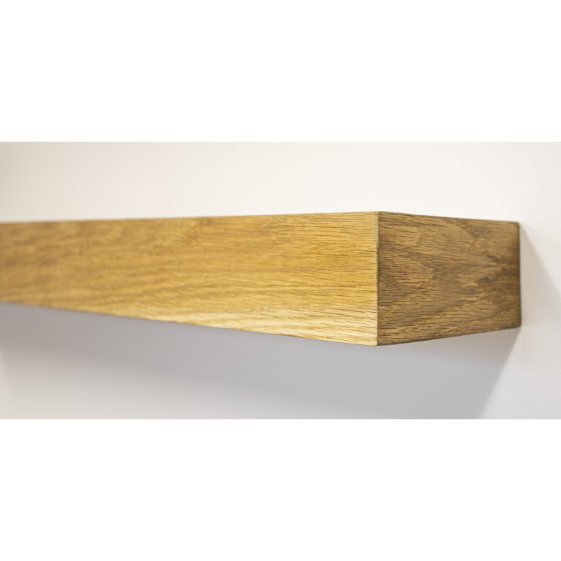 Tablette flottante en bois de chêne massif Lashundra, Naturel, H 3 po x l 41 po x P 7 po