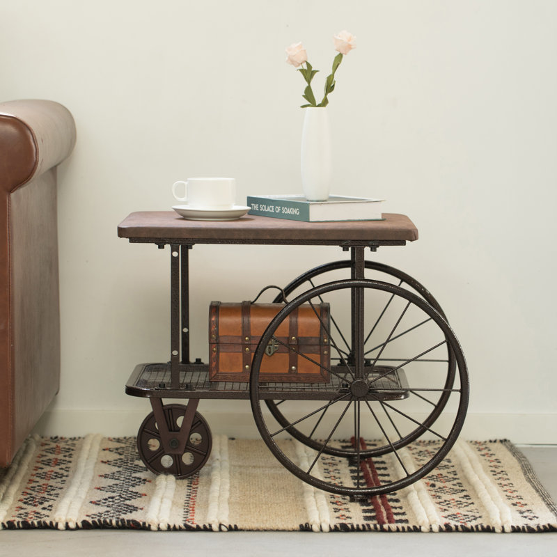 Table de bout à roulettes avec rangement Frates