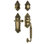 Nostalgic Warehouse Victorian Plate F Grip Handleset with Single Cylinder Deadbolt and Fleur Lever